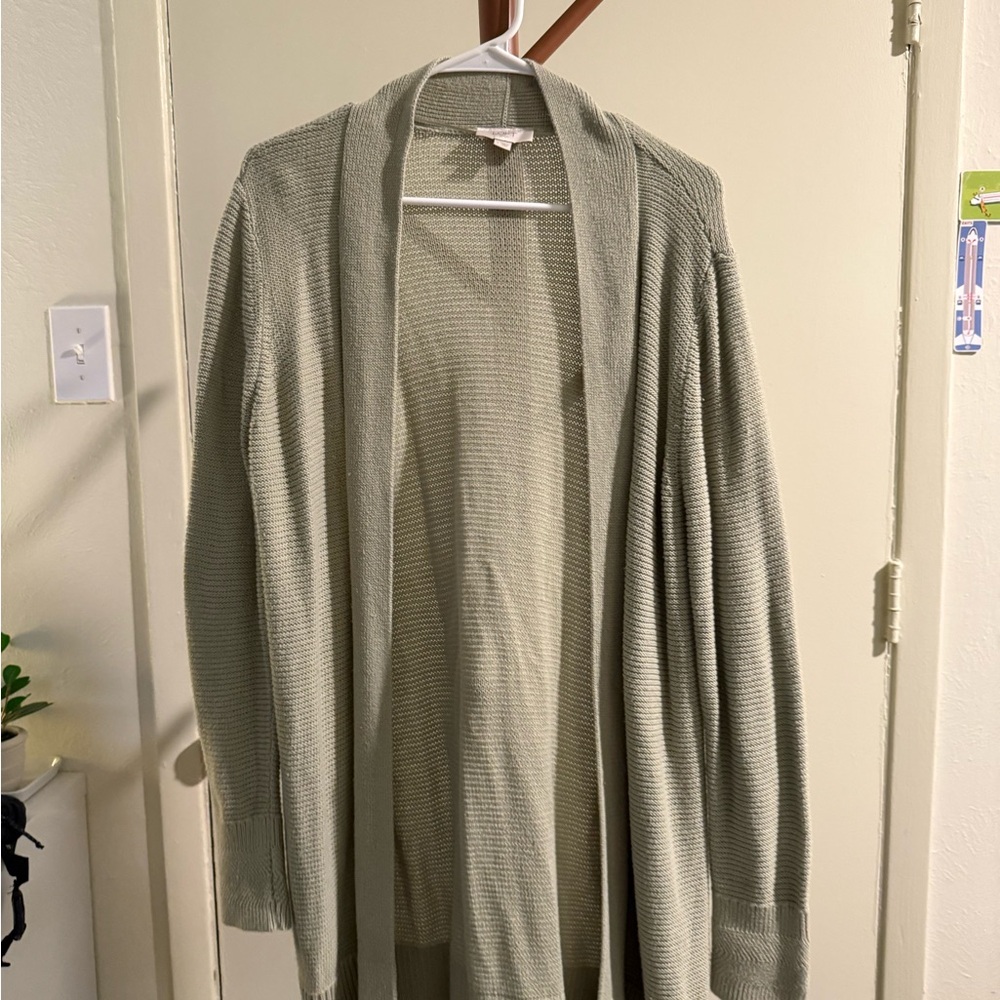 Sage Green Open Front Cardigan